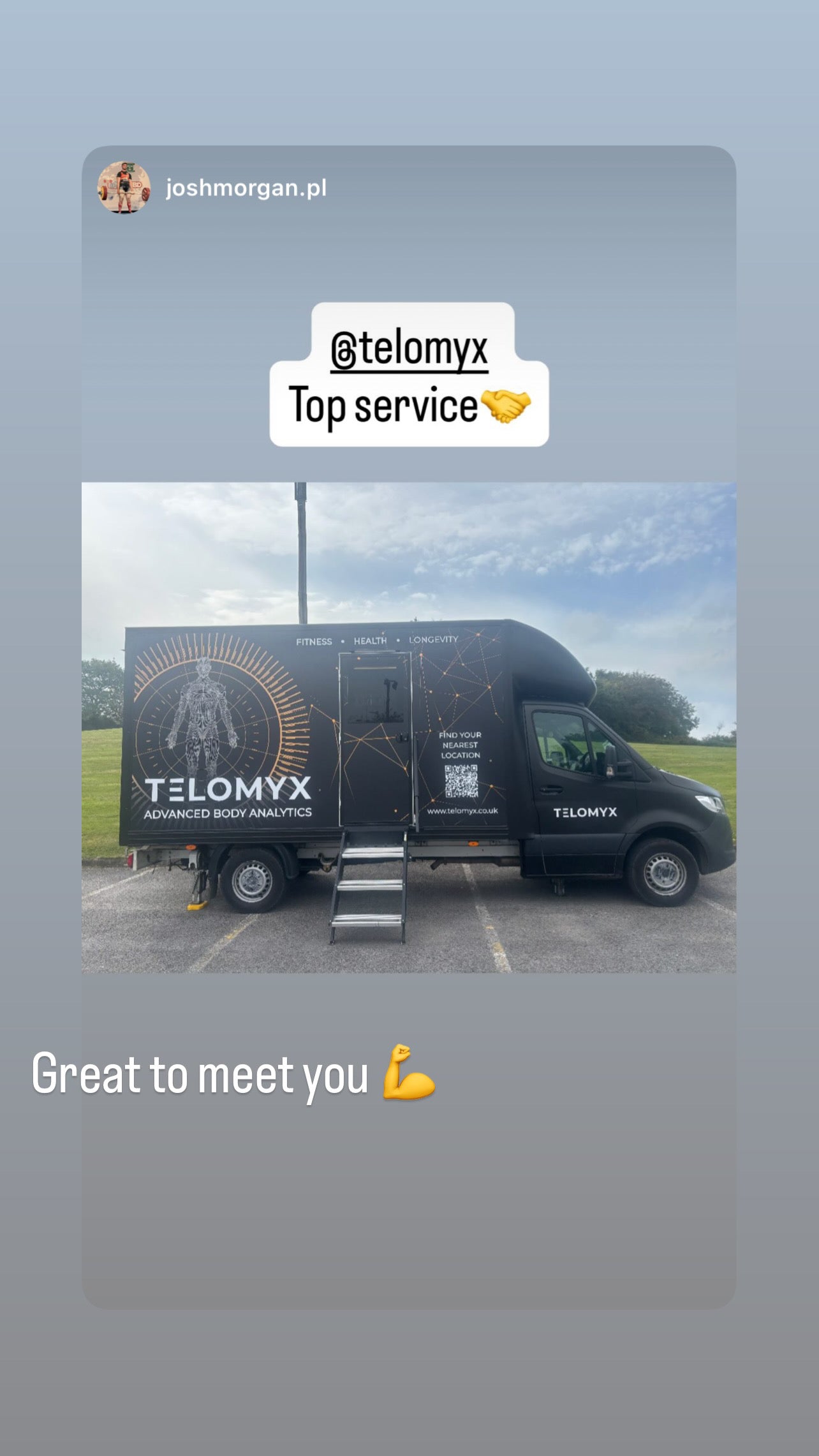 A happy customer posting on instagram about telomyx