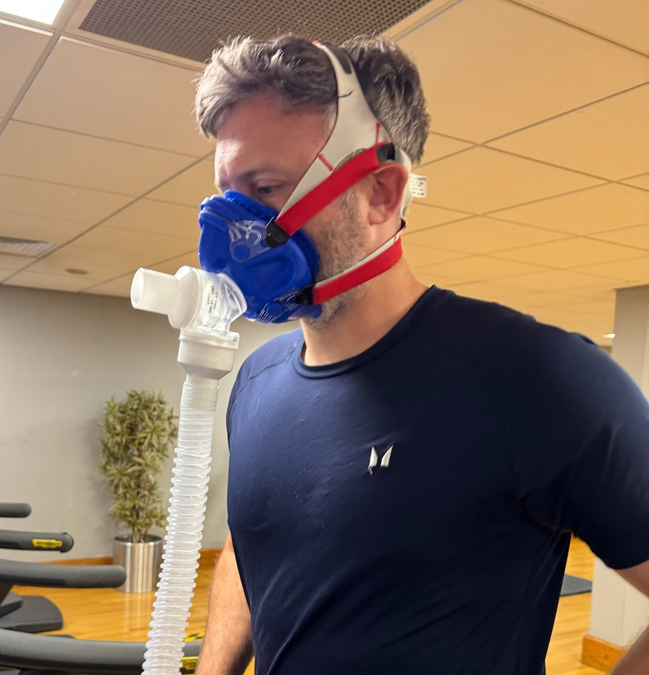 An image of a man doing a VO2 Max test
