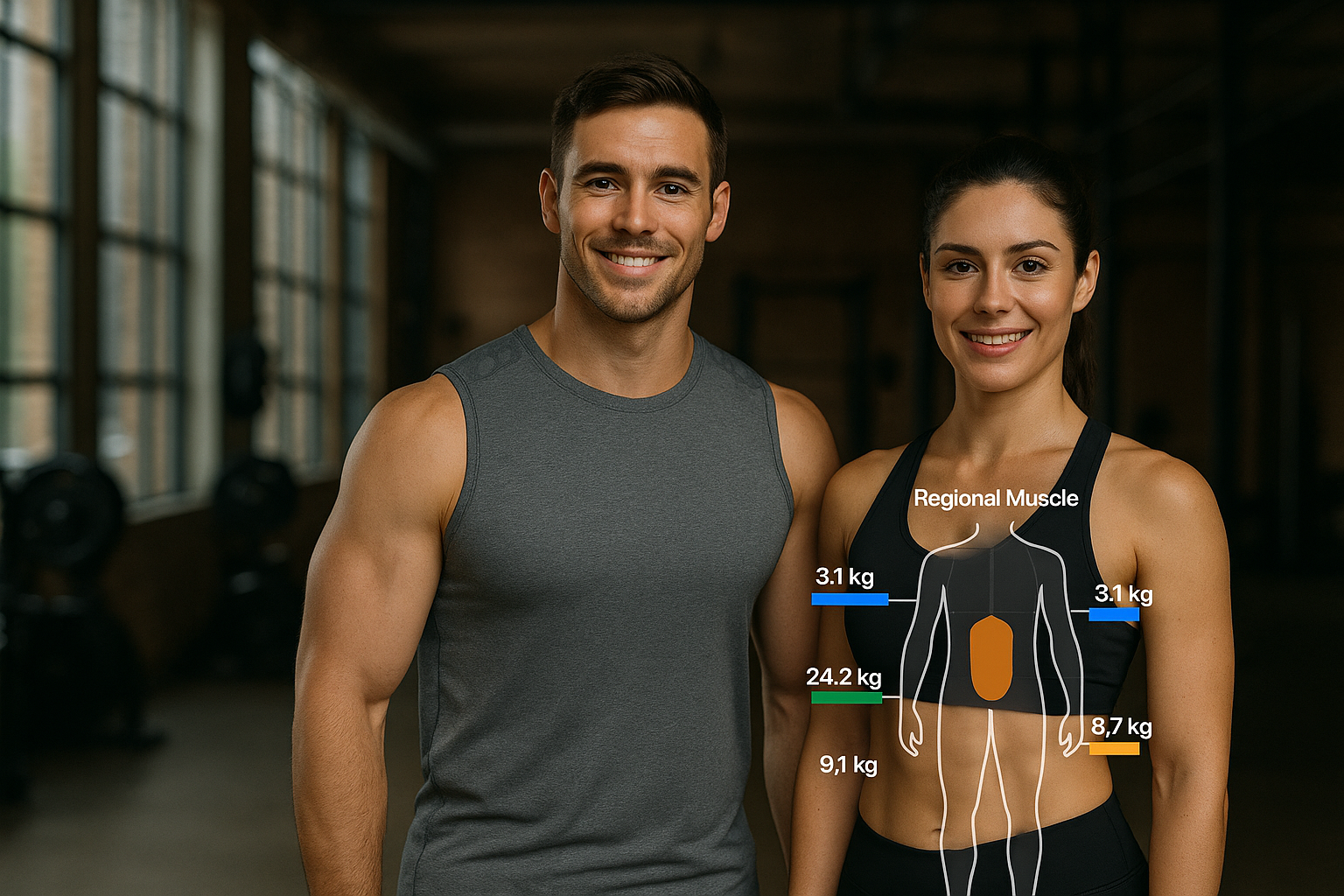An image of a couple who have used a DEXA scan to gain muscle